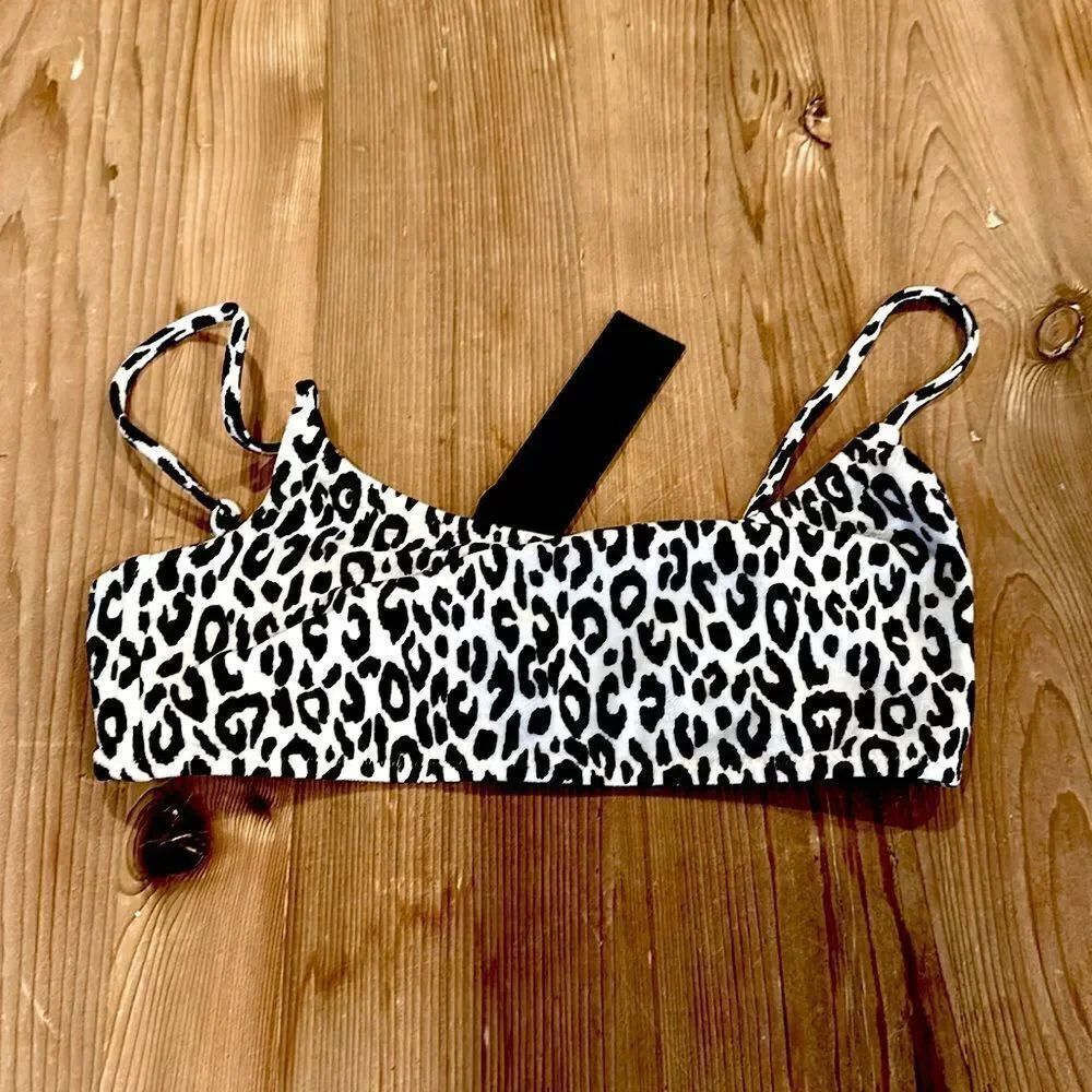 TRIANGL TOP ONLY MICA POWDER VELVET BLACK WHITE NEW WITH TAGS NO BAG